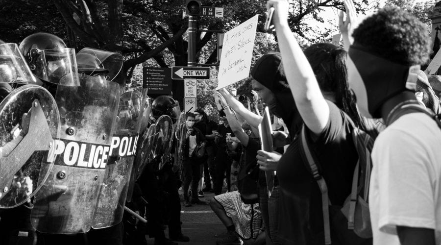 Protestors and Police Officers Civil Unrest